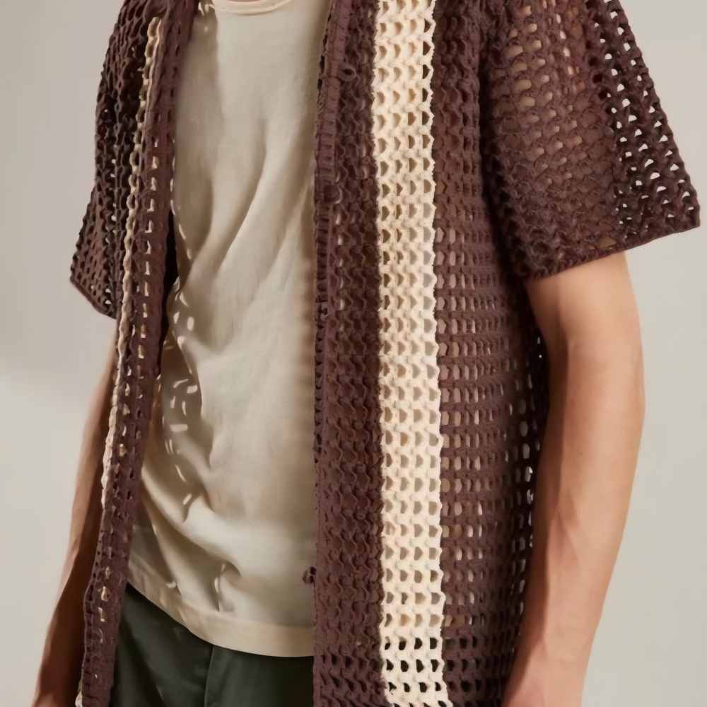 💥REDUCED TODAY 💥EARTHBOUND Dark Brown and Cream Crochet Sweater
